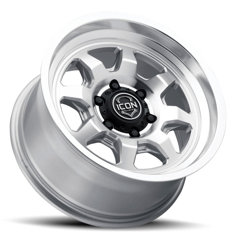 ICON Nuevo 17 X 8.5 6 X 5.5 0mm Offset 4.75in BS Silver Machined 8117858347SM