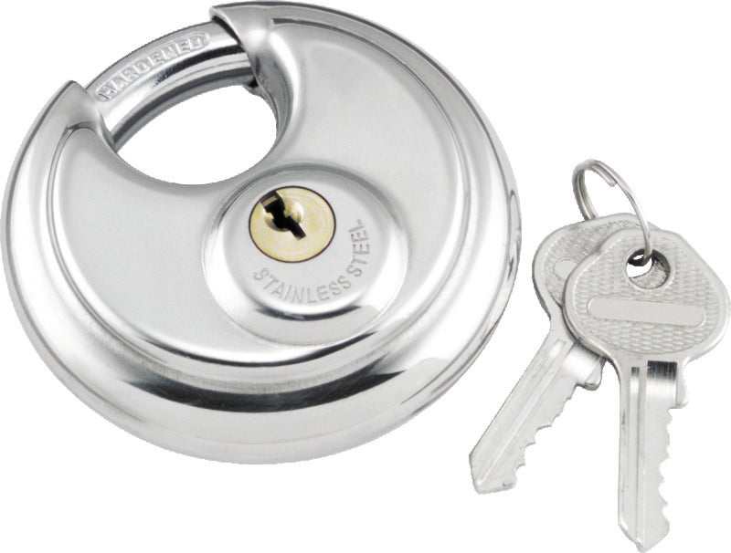 BikeMaster Bully Lock Round Stainless Pad 132201 132201 Photo - Primary
