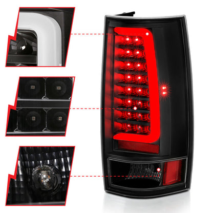 ANZO 2007-2014 Chevy Tahoe LED Taillight Plank Style Black w/Clear Lens 311321 311321 Photo - Unmounted