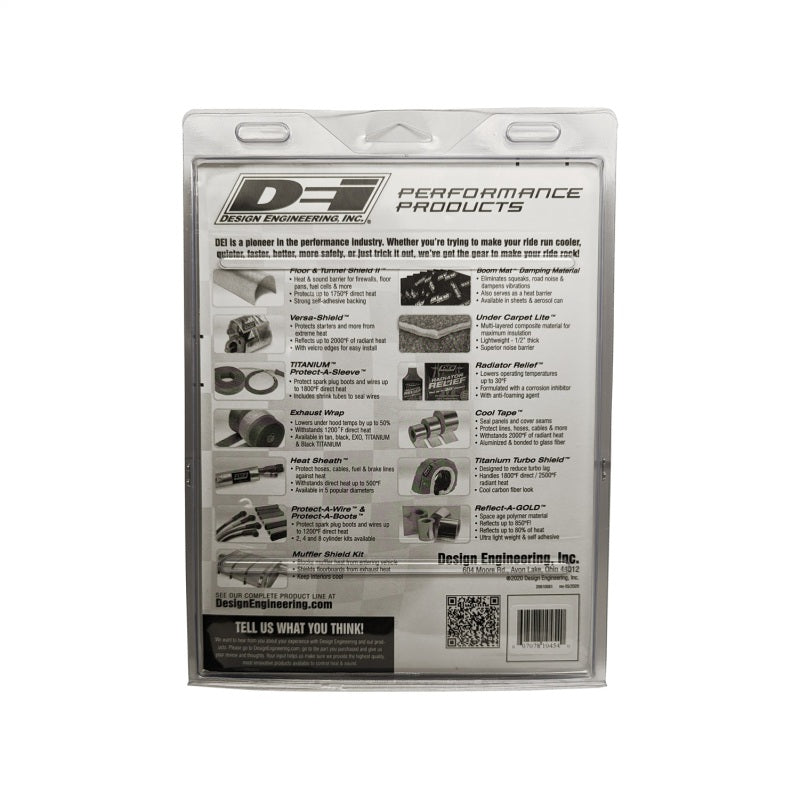 DEI Pipe Shield 4in w x 1ft - w/ Stainless Steel Clamps - Titanium 10454 10454 Photo - Unmounted