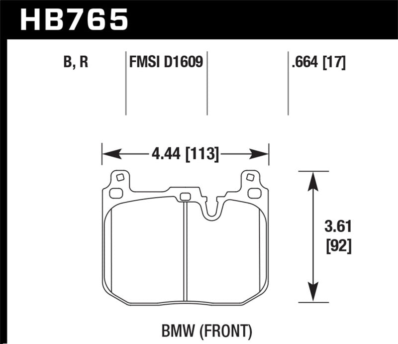 Hawk 2017 BMW 440i/M2-4 Black HP Plus Front Brake Pads HB765N.664 HB765N.664 Photo - Primary