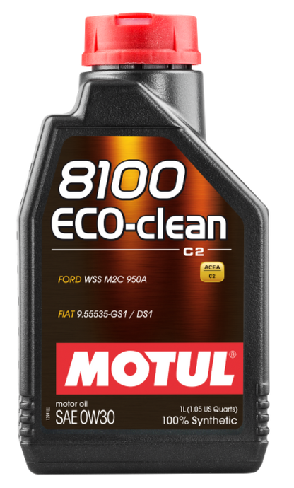 Motul 1L Synthetic Engine Oil 8100 Eco-Clean 0W30 12X1L - Acea C2/API SM/ST.JLR 03.5007 - 1L 102888 102888 User 1
