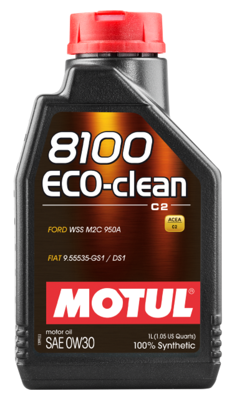 Motul 1L Synthetic Engine Oil 8100 Eco-Clean 0W30 12X1L - Acea C2/API SM/ST.JLR 03.5007 - 1L 102888 102888 User 1