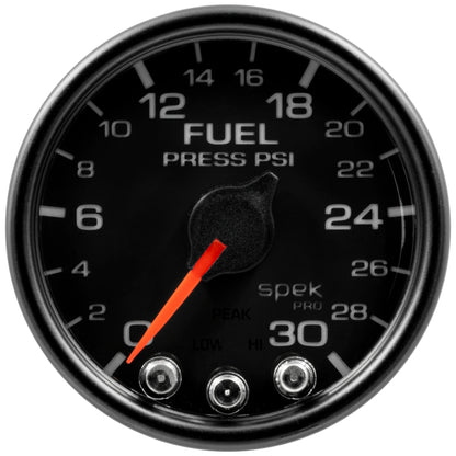 Autometer Spek-Pro Gauge Fuel Press 2 1/16in 30psi Stepper Motor W/Peak & Warn Blk/Blk P31632 P31632 User 2