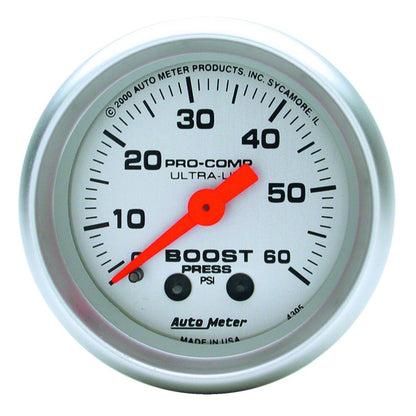Autometer Ultra-lite Boost Mechanical Gauge Universal 4305 Photo - Primary