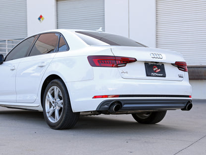 aFe MACHForce XP 3in-2.5in SS Exhaust Axle-Back 17-19 Audi A4 (B9) L4-2.0L (t) - Polished 49-36419-P 49-36419-P Photo - Mounted