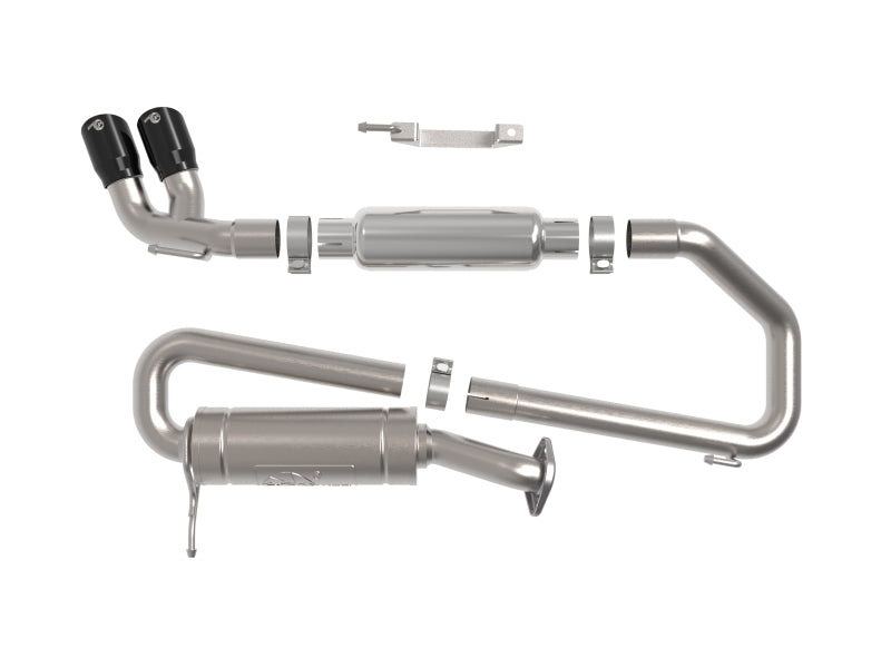 aFe 18-21 Suzuki Jimny Takeda 2-1/4in. 304 SS Cat-Back Exhaust w/ Blk Tip 49-37020-B 49-37020-B Photo - Unmounted