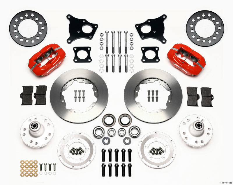 Wilwood Forged Dynalite Front Kit 11.00in Red AMC 71-76 OE Disc w/o Bendix Brakes 140-11940-R 140-11940-R Photo - Primary