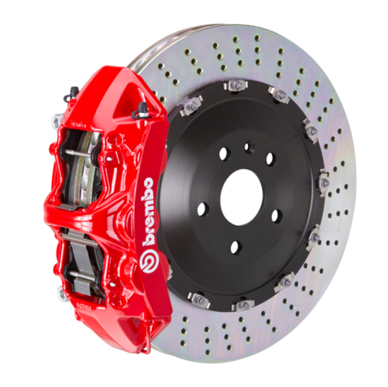 Brembo 18+ RS5 Front GT BBK 6 Piston Cast 405x34 2pc Rotor Drilled-Red 1N1.9545A2