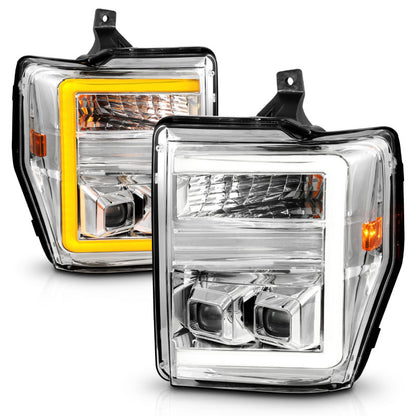 ANZO 08-10 Ford F-250 - F-550 Super Duty Projector Headlights w/ Light Bar Switchback Chrome Housing 111587 111587 User 1