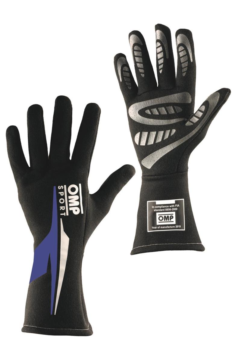 OMP Os 60 Gloves Black/- Medium (Blue) (Fia/Sfi) IB/762E/NB/M IB/762E/NB/M Photo - Primary