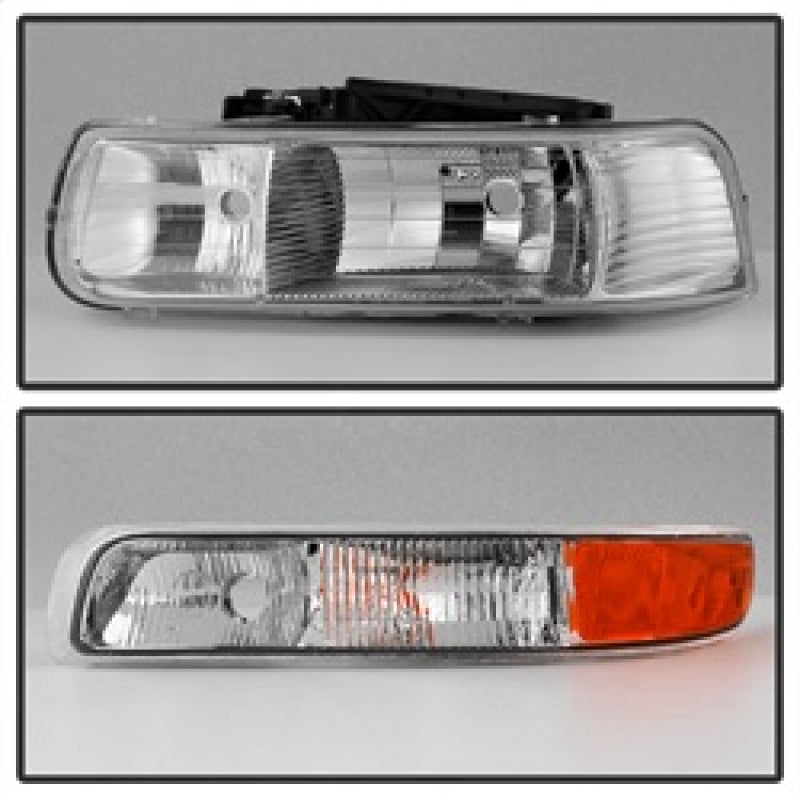 SPYDER xTune Chevy Silverado 1500 99-02 OEM Style Headlights w/ Bumper Lights - Chrome HD-JH-CSIL99-OE-SET 9035111 9035111 Photo - Unmounted