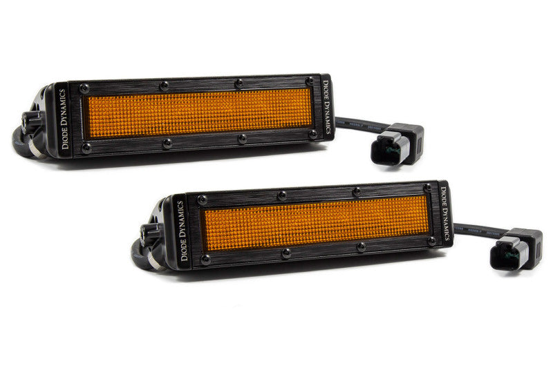 Diode Dynamics 6 In LED Light Bar - Amber Flood Stealth (Pair) DD6040P DD6040P Photo - Primary