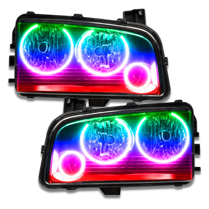 ORACLE Lighting Oracle 05-10 Dodge Charger SMD HL (Non-HID) - Triple Halo - ColorSHIFT w/o Controller 8197-334