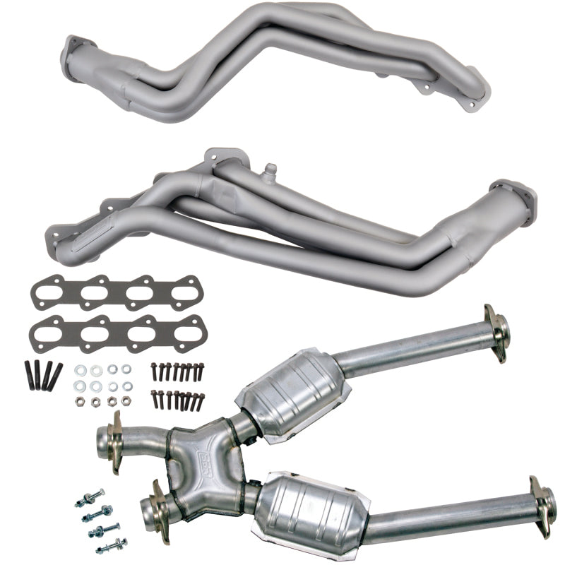 BBK 99-04 Ford Mustang Cobra/Mach1 1-5/8 Long Tube Headers w/High Flow Catted X-Pipe (Ti Ceramic) 15332 15332 Photo - Primary