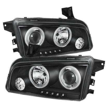 Spyder Dodge Charger 06-10 Projector Headlights Halogen Model CCFL Halo LED Blk PRO-YD-DCH05-CCFL-BK 5009715 5009715 Photo - Primary