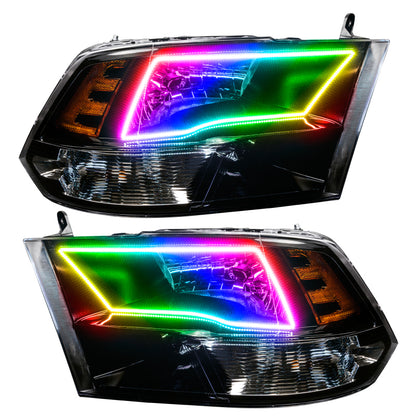ORACLE Lighting Oracle 09-17 RAM 1500 Quad Pre-Assembled Headlights - Black Housing - ColorSHIFT w/o Controller 7121-334 7121-334 Photo - Primary