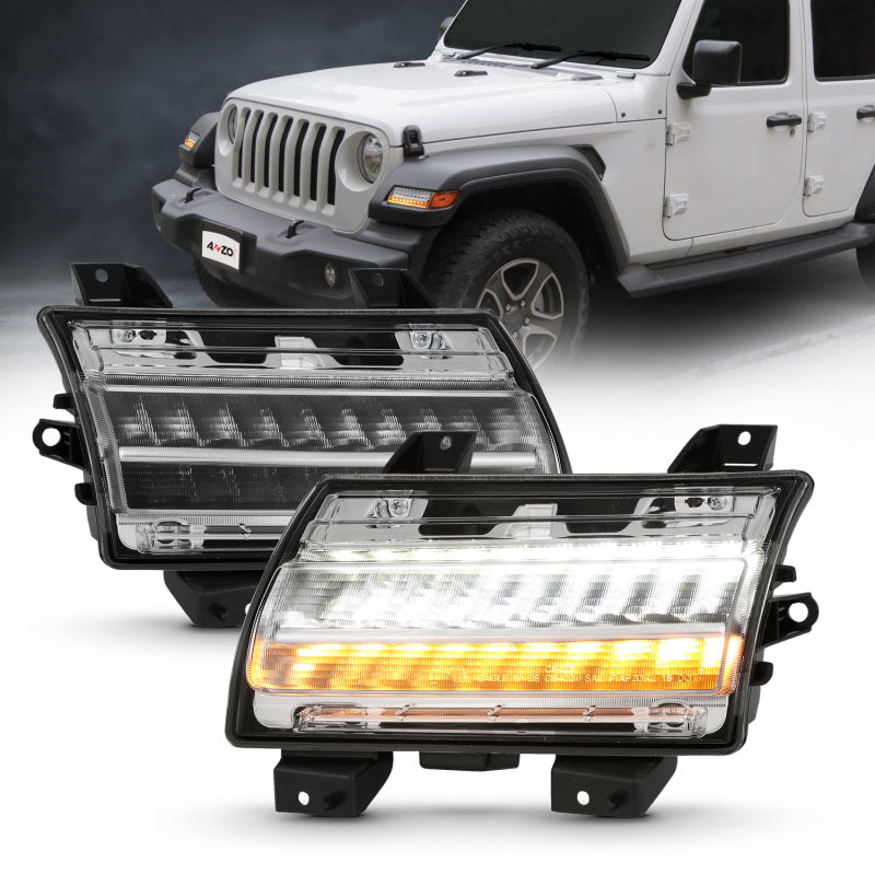 ANZO 18-19 Jeep Wrangler JL Halogen Chrome Clear w/ Sequential Signal 511083 511083 Photo - Primary