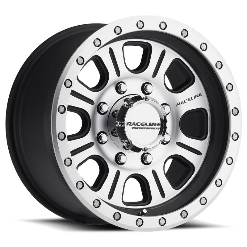 Raceline 928M Monster 17x9in / 6x139.7 BP / -12mm Offset / 107.95mm Bore - Black & Machined Wheel 928M-79060-12 928M-79060-12 Photo - Primary