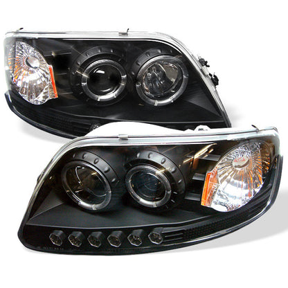 Spyder Ford F150 97-03 Projector - LED Halo Amber Reflctr LED Blk PRO-YD-FF15097-1P-AM-BK 5010261 5010261 Photo - Primary