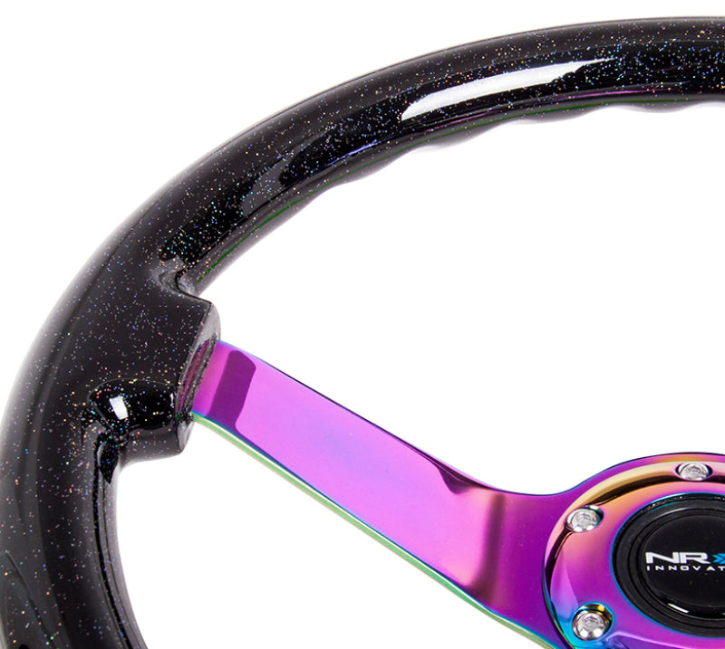 NRG Reinforced Steering Wheel - Classic Black Sparkled Wood Grain Wheel RST-036BSB-MC Photo - Primary