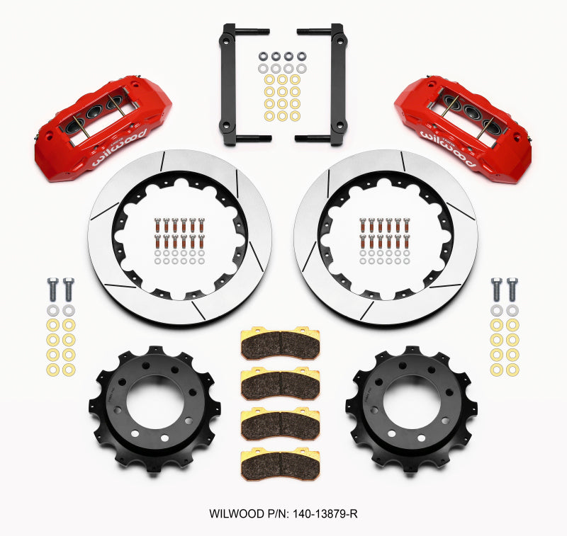 Wilwood TX6R Rear Kit 16.00in Red 1999-2010 GM Trk 2500 HD 4.84 Cntr 140-13879-R 140-13879-R Photo - Primary