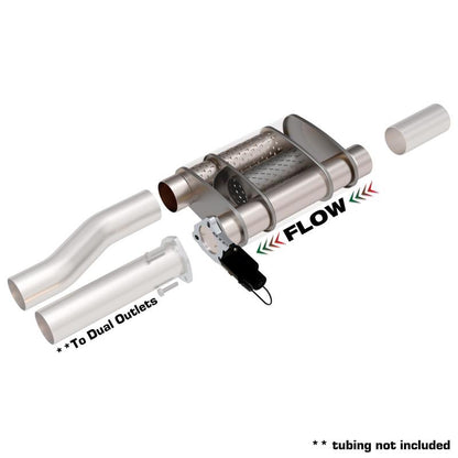QTP 3in Weld-On 304SS Screamer Muffler w/Bolt-On QTEC Electric Cutout 13300C 13300C Photo - Primary