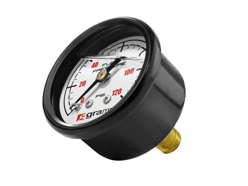 Grams Performance Universal 0-120 PSI Fuel Pressure Guage - White Face G2-99-1200W G2-99-1200W Photo - Unmounted