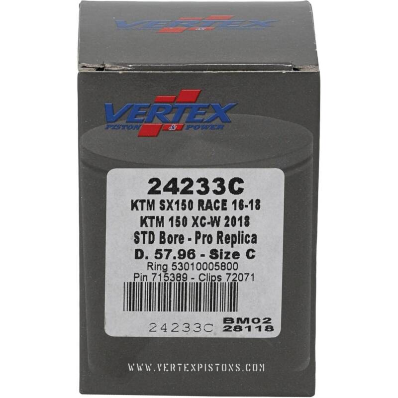 Vertex Pistons Vertex Piston 16-22 KTM 150 SX 150cc Cast Race Piston Kit 24233C 24233C Photo - Primary