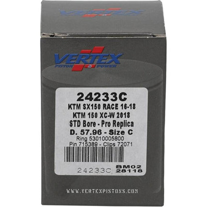 Vertex Pistons Vertex Piston 16-22 KTM 150 SX 150cc Cast Race Piston Kit 24233C 24233C Photo - Primary