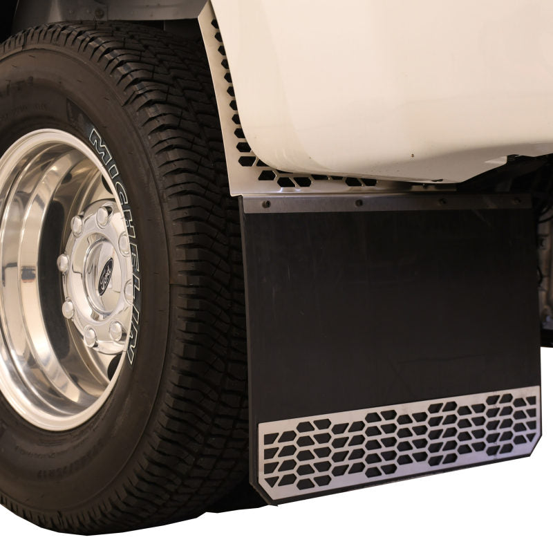 Putco 2020 Chevy Silv/Sierra HD Dually - (Rear) - Set of 2 Mud Skins - Brushed SS w/ Hex Shield 78125 78125 Photo - Primary