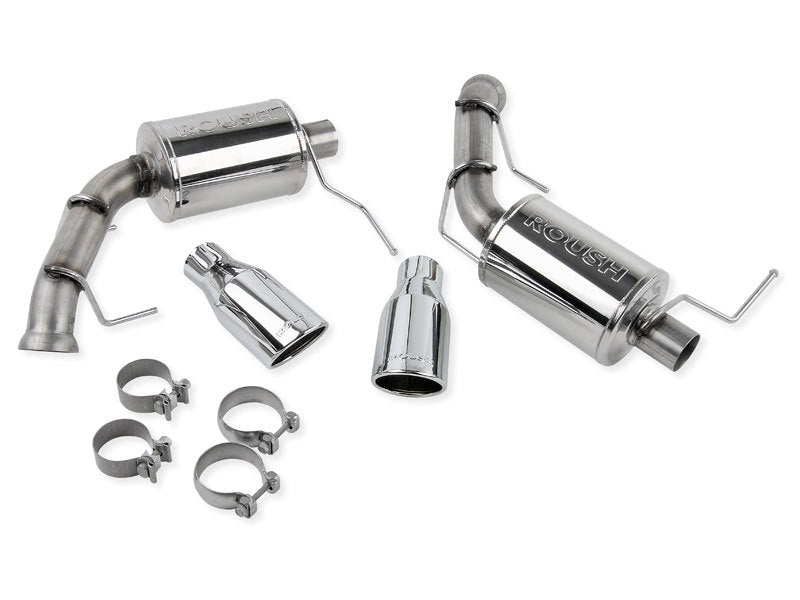 ROUSH 2011-2014 Ford Mustang V6 Enhanced Sound Dual Axle-Back w/ Round Tips 421145 421145 Photo - Primary