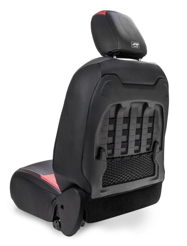 PRP Seats PRP 2018+ Jeep Wrangler JL/2 door/Rubicon Front Seat Covers (Pair) - Black/Red B038-05 B038-05 Photo - Close Up