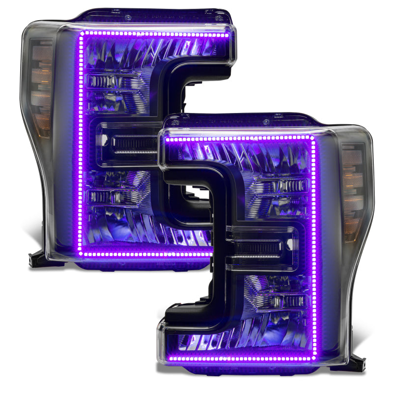 ORACLE Lighting Oracle 17-19 Ford F-250 SD Dynamic Pre-Assembled Headlights - Halogen - Black Edition - ColorSHIFT 8203-332 8203-332 User 3