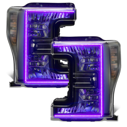 ORACLE Lighting Oracle 17-19 Ford F-250 SD Dynamic Pre-Assembled Headlights - Halogen - Black Edition - ColorSHIFT 8203-332 8203-332 User 3
