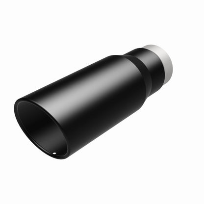 Magnaflow Tip Stainless Black Coated Single Wall Round Single Outlet 5in Dia 3.5in Inlet 14.5in L 35237 35237 360 Degree Image Set