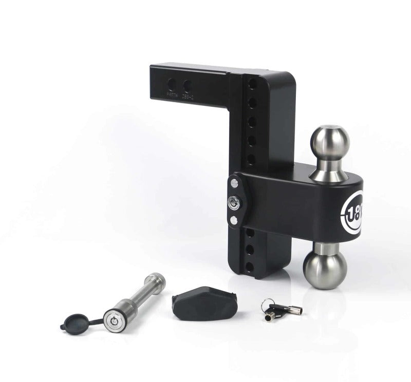 Weigh Safe 180 Hitch 8in Drop Hitch & 2in Shank (10K/12.5K GTWR) w/WS05 - Black Cerakote LTB8-2-KA-CER-BLA