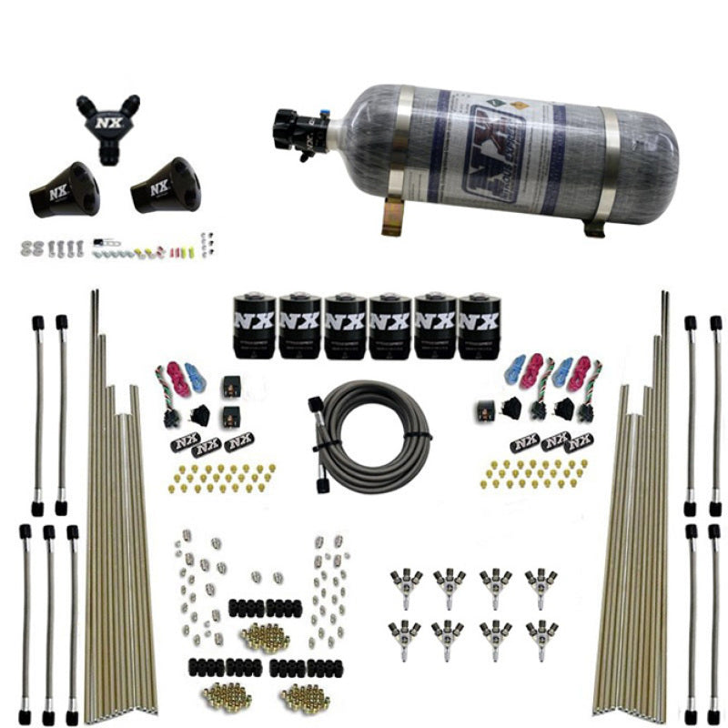 Nitrous Express 8 Cyl Triple-D Dry Direct Port 3 Stage Dry 6 Solenoids Nitrous Kit w/12lb Bottle 80020-12 80020-12 Photo - Primary