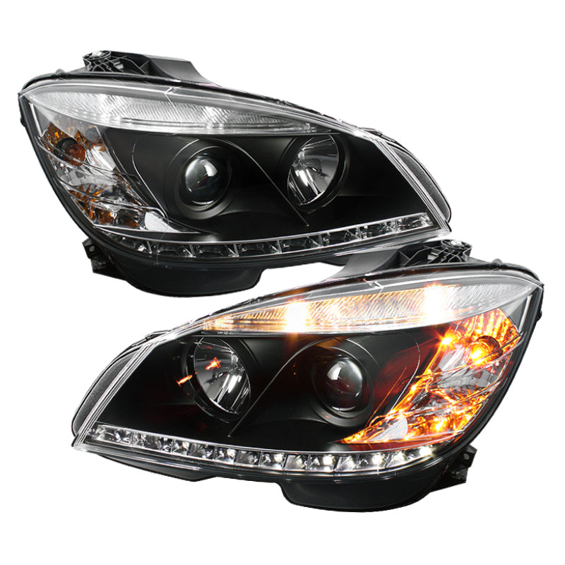 Spyder Mercedes Benz C-Class 08-11 Projector Headlights Halogen - DRL Blk PRO-YD-MBW20408-DRL-BK 5042262 5042262 Photo - Primary
