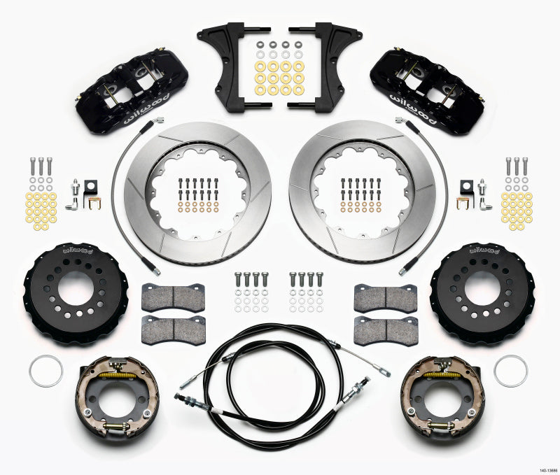 Wilwood AERO4 Rear Kit 14.00 2005-2014 Mustang w/ BMR Suspn. w/Lines 140-13686 140-13686 Photo - Primary
