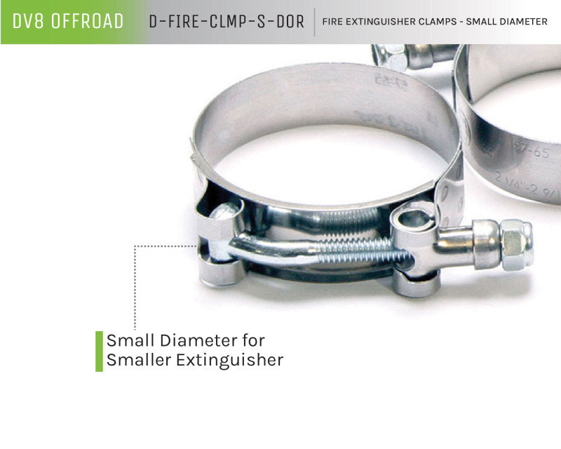 DV8 Offroad Fire Extinguisher Mount Clamps - Small D-FIRE-CLMP-S-DOR D-FIRE-CLMP-S-DOR Product Brochure - a specific brochure describing a Product