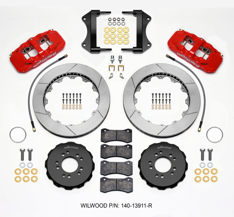 Wilwood AERO6 Front Hat Kit 15.00 Red 2014-up Corvette C7 w/Lines 140-13911-R 140-13911-R Photo - Primary