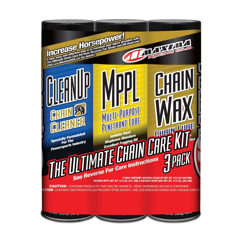 Maxima Chain Wax Ultimate Chain Care Combo Kit 3-Pack Aerosol 70-749203