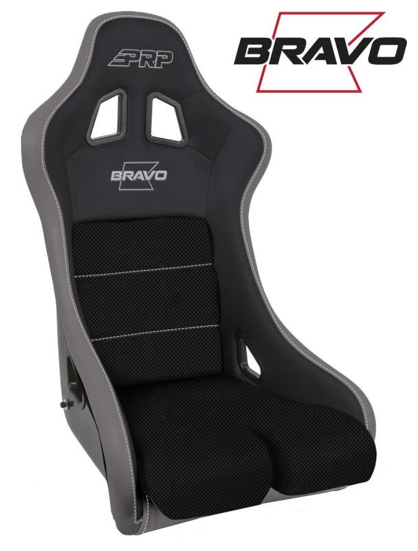 PRP Seats PRP Bravo Composite Seat- Black/Grey (PRP Silver Outline/Bravo Silver- Silver Stitching) A4502-203 A4502-203 Photo - Primary