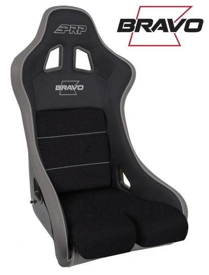 PRP Seats PRP Bravo Composite Seat- Black/Grey (PRP Silver Outline/Bravo Silver- Silver Stitching) A4502-203 A4502-203 Photo - Primary