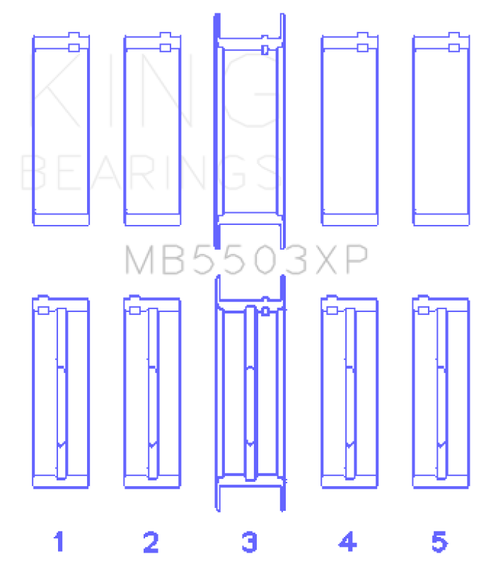 King Engine Bearings King Ford V8 351ci 5.8L 16V (Size .010 Oversized) Performance Main Bearing Set MB5503XP010 MB5503XP010 Photo - Primary