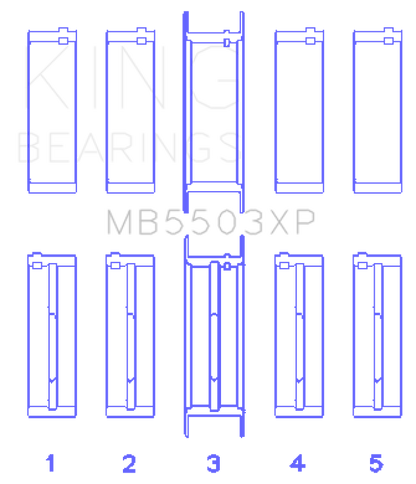 King Engine Bearings King Ford V8 351ci 5.8L 16V (Size .010 Oversized) Performance Main Bearing Set MB5503XP010 MB5503XP010 Photo - Primary