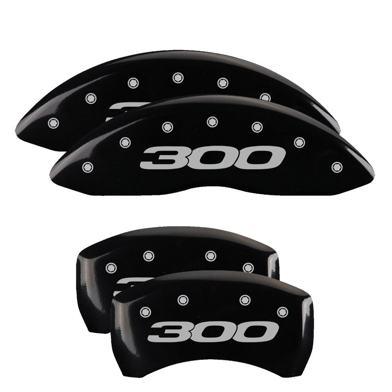 MGP 4 Caliper Covers Engraved Front & Rear 300/2017 Black Finish Silver Char 2014 Chrysler 300 32016S301BK 32016S301BK Photo - Primary