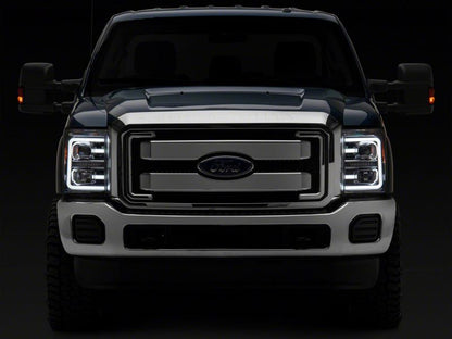 Raxiom 11-16 Ford F-250 Super Duty LED Projector Headlights - Chrome Housing (Clear Lens) SD3621 SD3621 Photo - Close Up