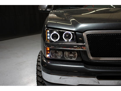 Spyder Chevy Silverado 1500 03-06 Projector LED Halo LED Amber Reflctr Blk PRO-YD-CS03-AM-BK 5009456 5009456 User 1